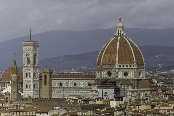 Florence Cathedral dome and bell tower seen from Piazzale Michelangelo, Italy